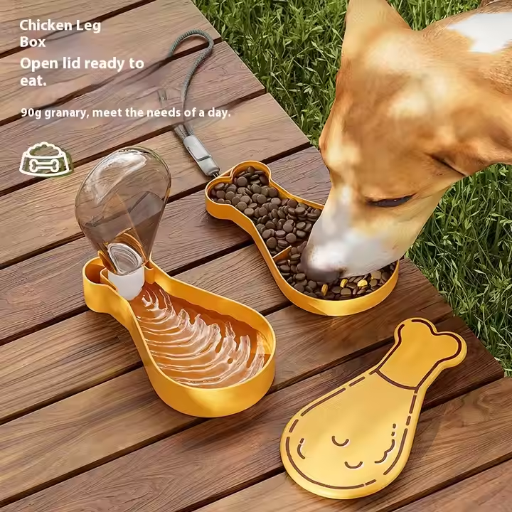 Portable Dog Water Bottle with Bowl
